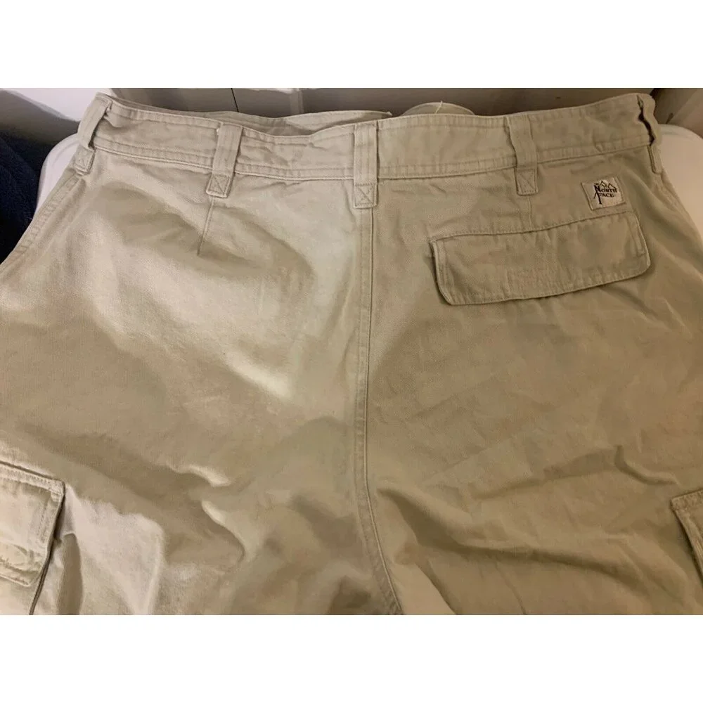 Vintage The North Face Cargo Shorts Men’s Sz‎ 38 Cotton Beige Solid Heavy Hiking